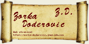 Zorka Doderović vizit kartica